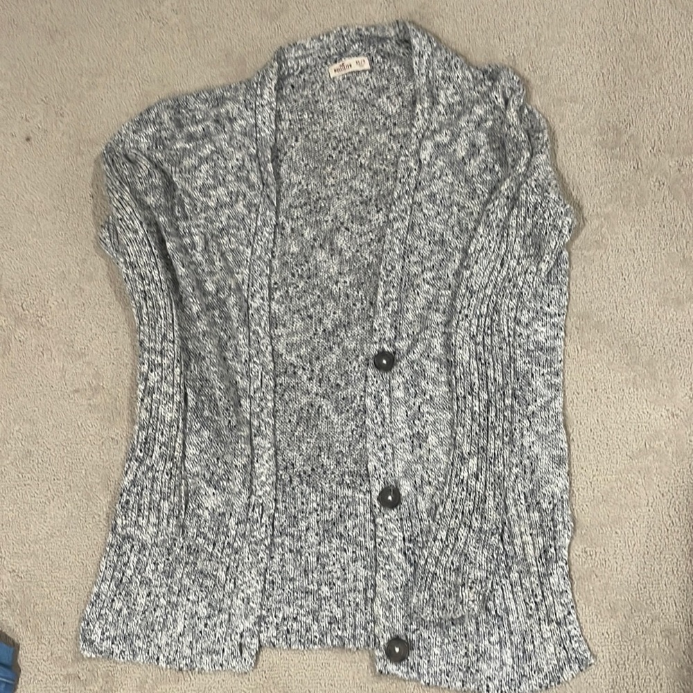 Hollister. Black and white knit cardigan. Barely used.